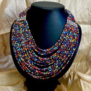 Beaded bib necklace